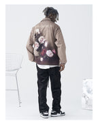 HARSH and CRUEL Painted Flowers Windbreaker Jacket