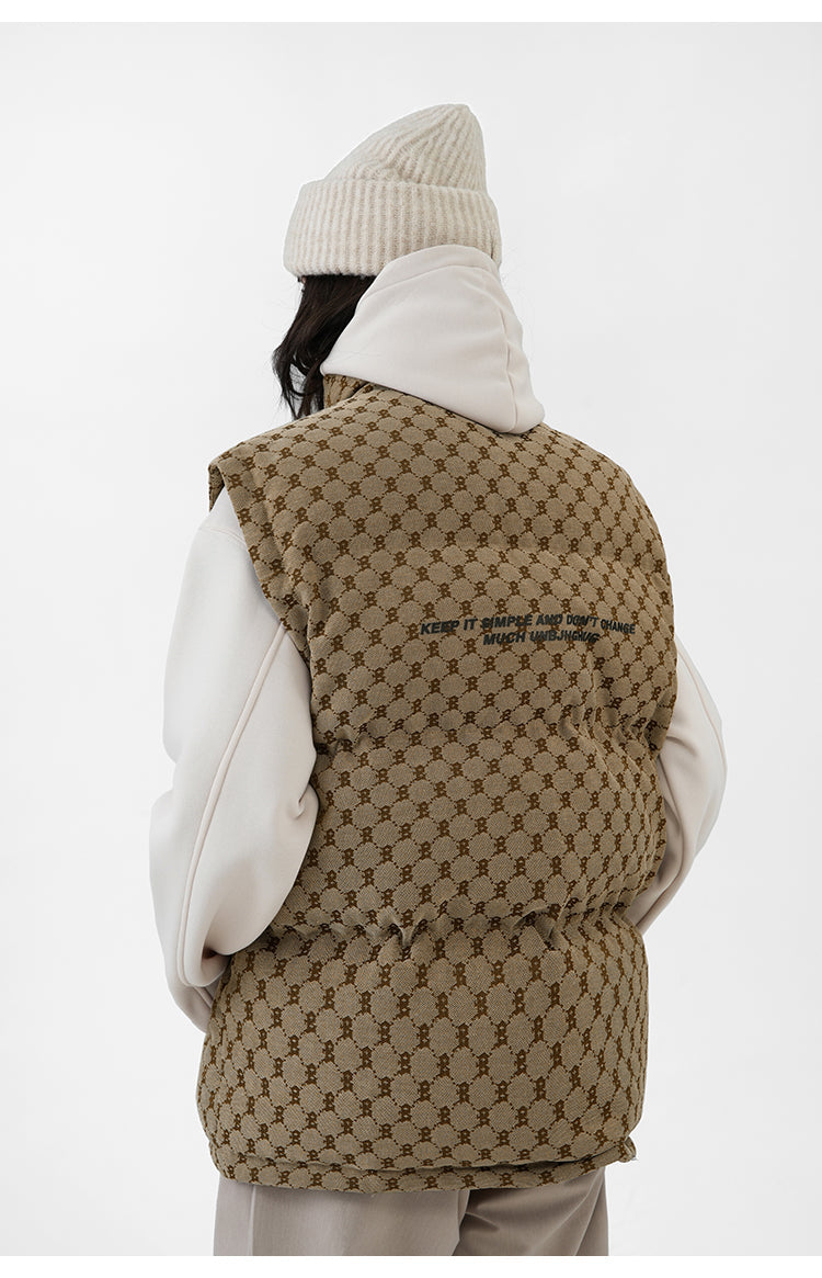 BJHG Monogram Print Puffer Vest