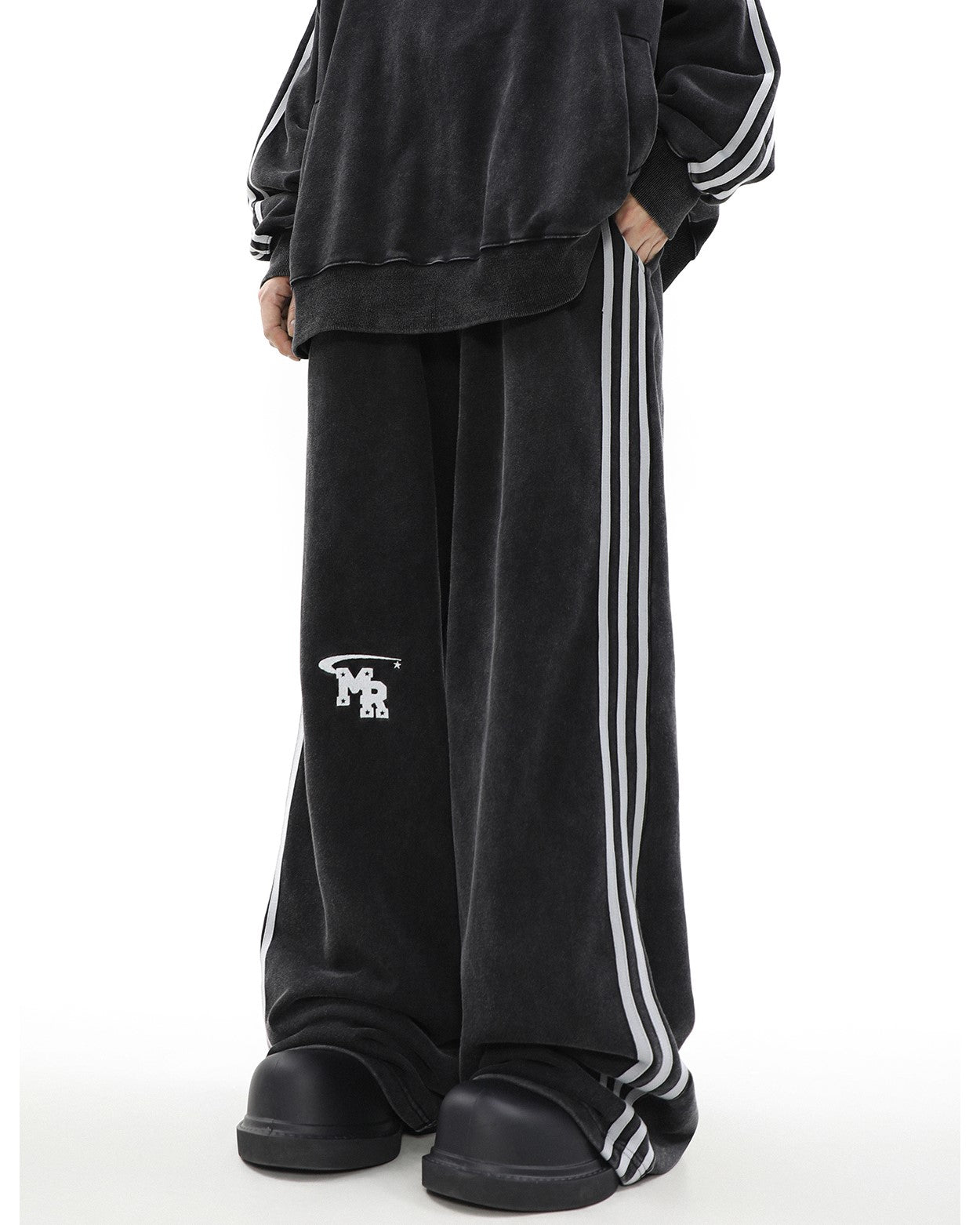 MRNEARLY Wide Leg Track Pants