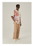 EMPTY REFERENCE Loose Floral Print Button-Up Shirt
