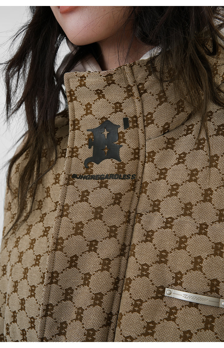 BJHG Monogram Print Puffer Vest