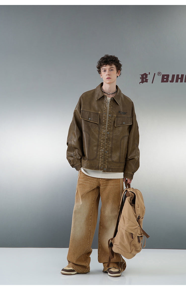BJHG Vintage Motorcycle Jacket