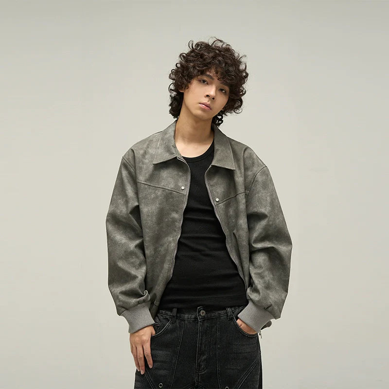 WLNEXT Distressed Faux Leather Jacket