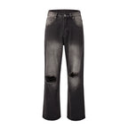 MRNEARLY Vintage Washed Ripped Jeans
