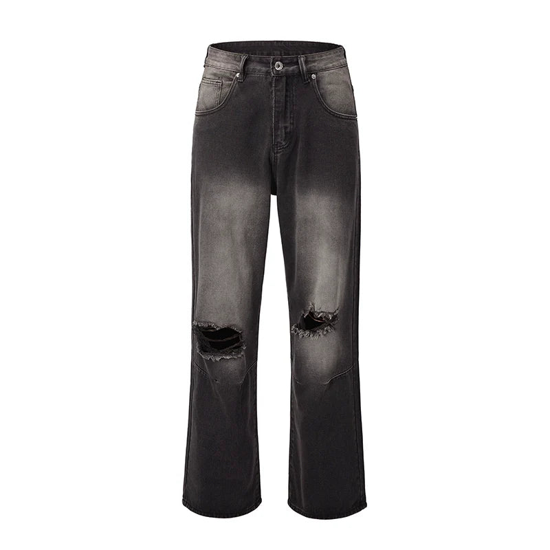 MRNEARLY Vintage Washed Ripped Jeans
