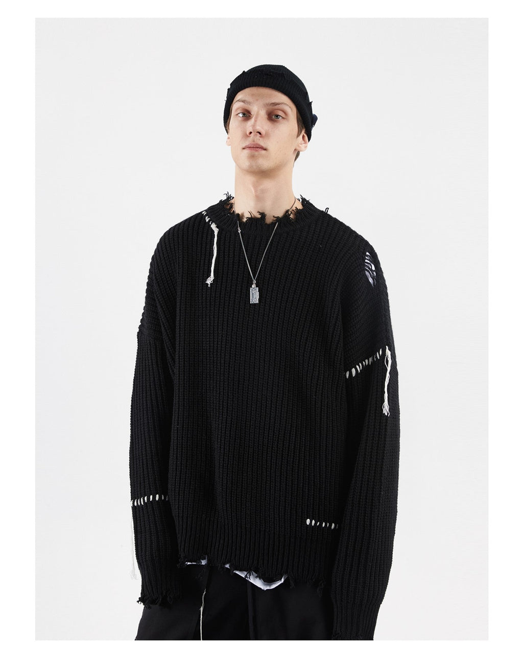 PCLP "Lost Inside" Distressed Knit Sweater