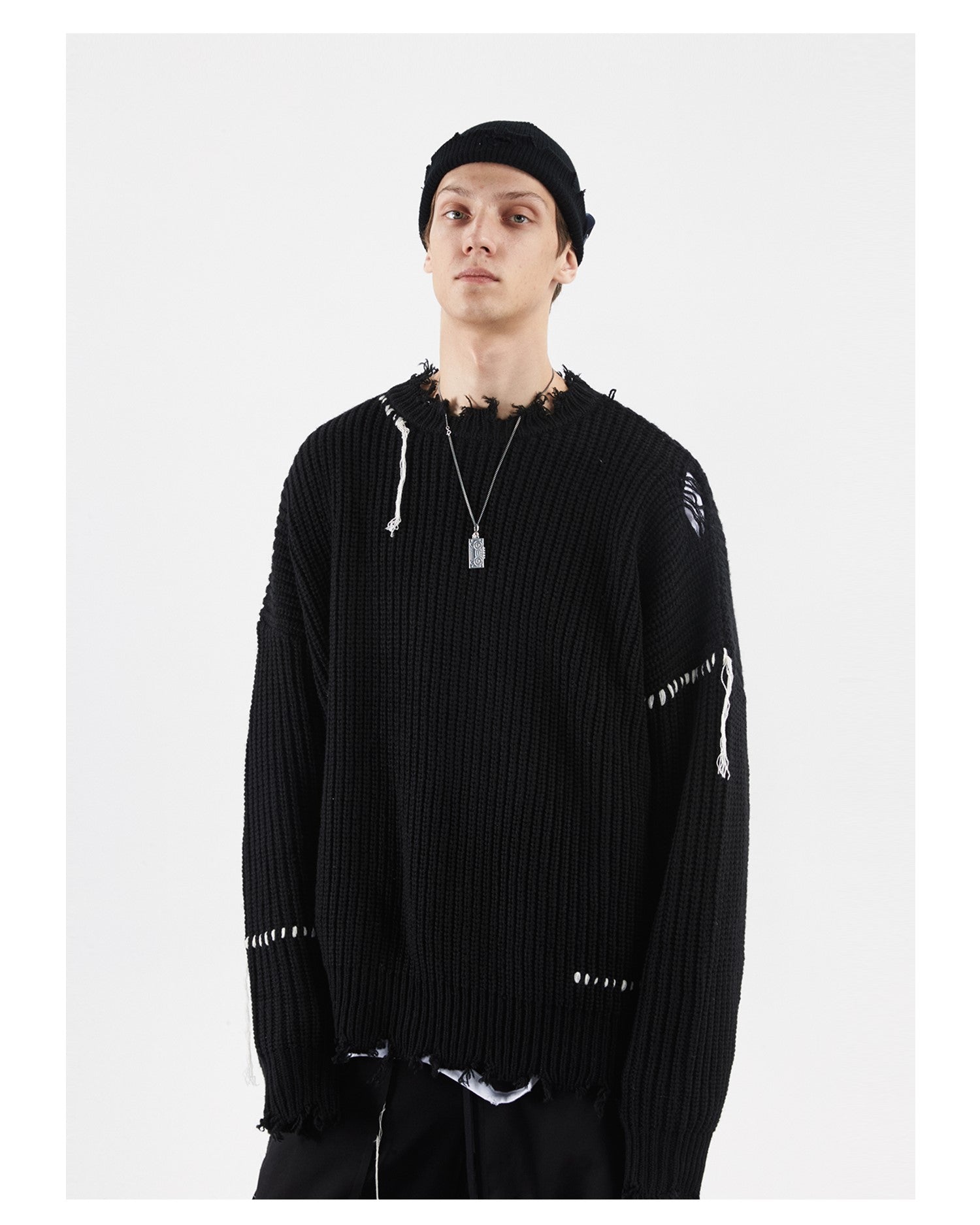 PCLP "Lost Inside" Distressed Knit Sweater