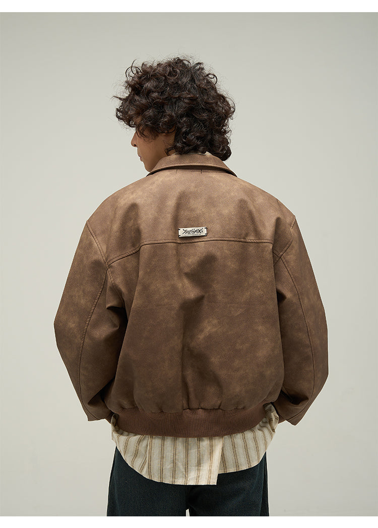 WLNEXT Distressed Faux Leather Jacket