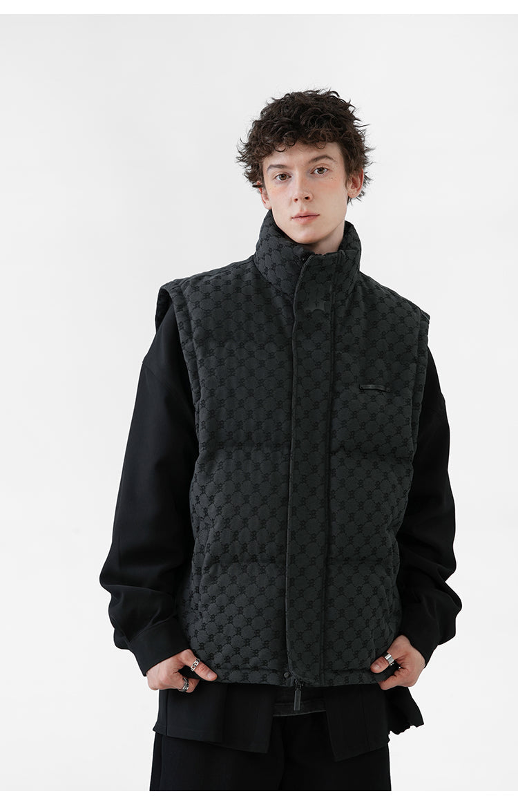 BJHG Monogram Print Puffer Vest