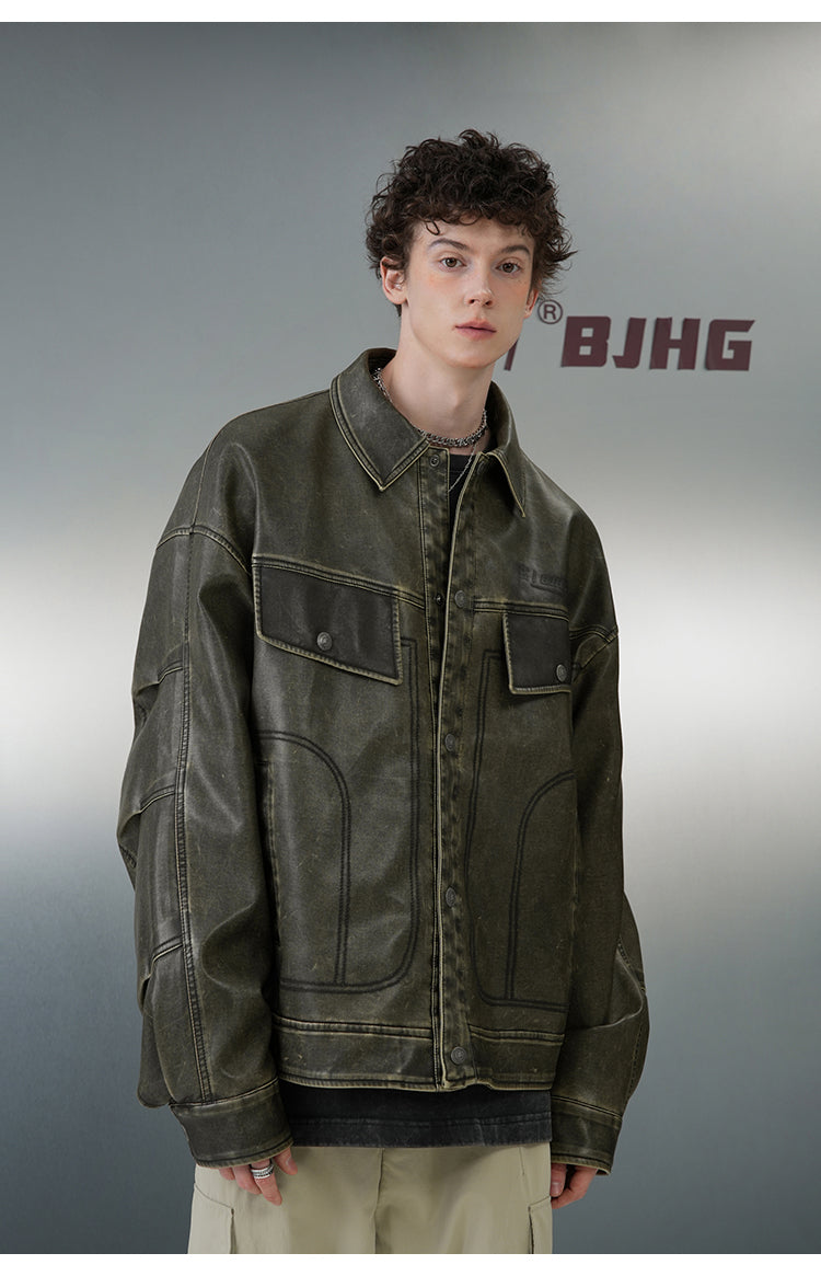 BJHG Vintage Motorcycle Jacket