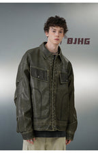 BJHG Vintage Motorcycle Jacket