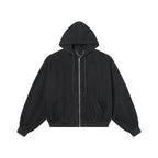 MRNEARLY Vintage Washed Embroidered Silohuette Zip Jacket