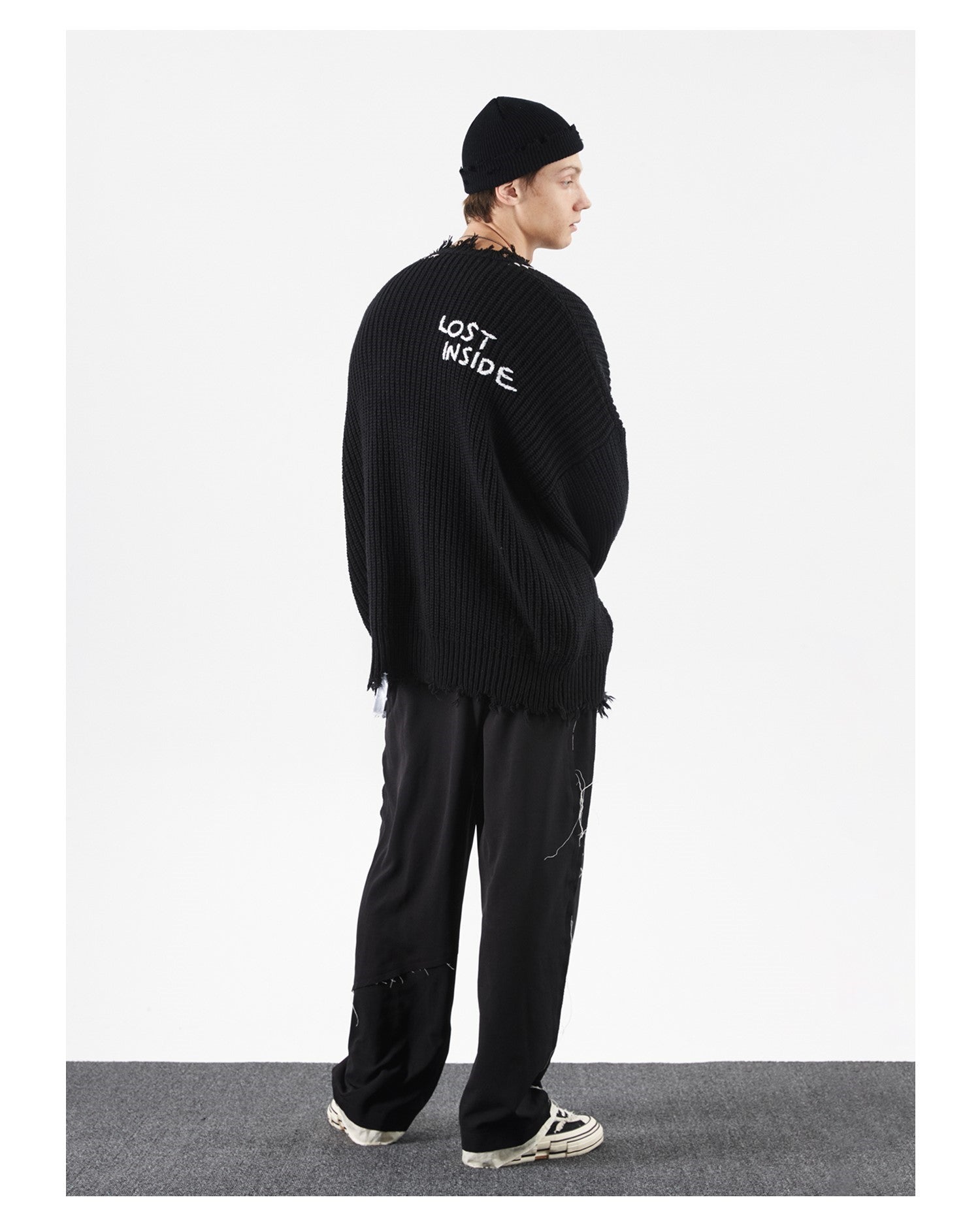 PCLP "Lost Inside" Distressed Knit Sweater