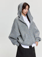 RAPPEYE Mohair Double Zipped Hooded Sweater