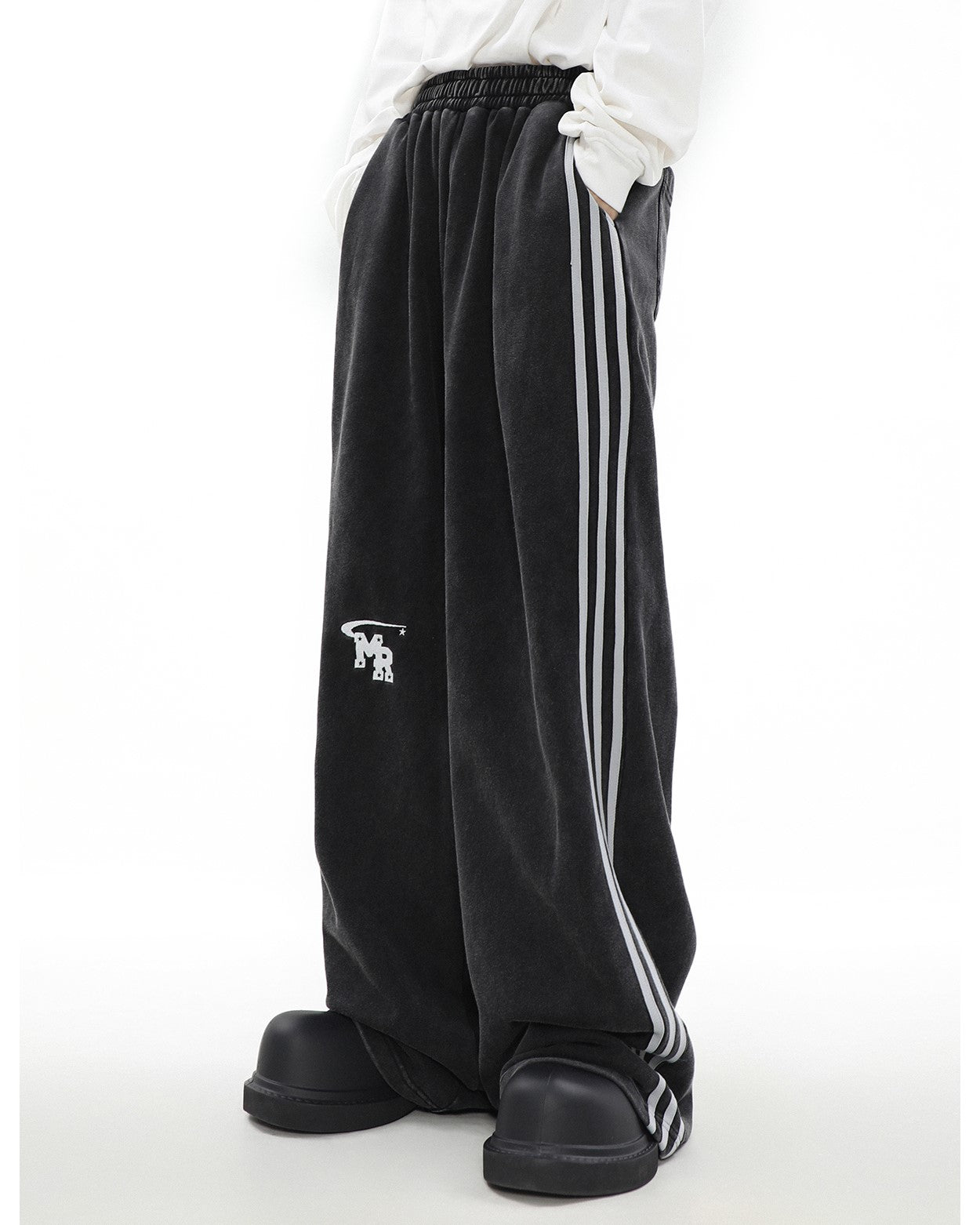 MRNEARLY Wide Leg Track Pants
