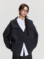 RAPPEYE Mohair Double Zipped Hooded Sweater