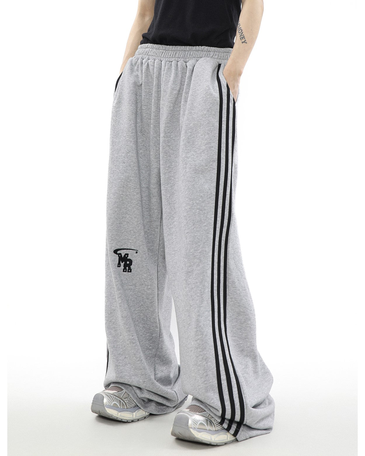 MRNEARLY Wide Leg Track Pants