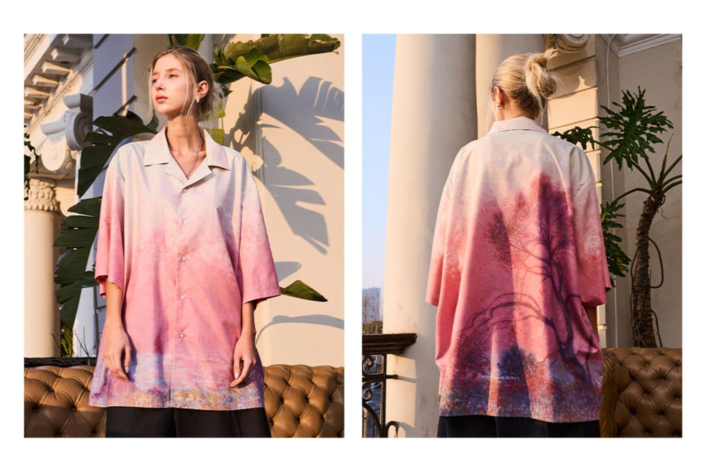 HARSH and CRUEL Painted Sunset Button-Up