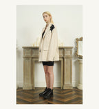 EMPTY REFERENCE Two-Tone Flower Corduroy Blazer
