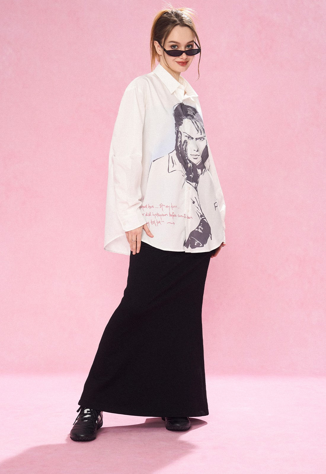 REVERSE IRONY Portrait Button Long Sleeve