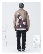 HARSH and CRUEL Painted Flowers Windbreaker Jacket