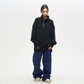 77F7GHT Quarter Zip Ribbed Fleece Jacket