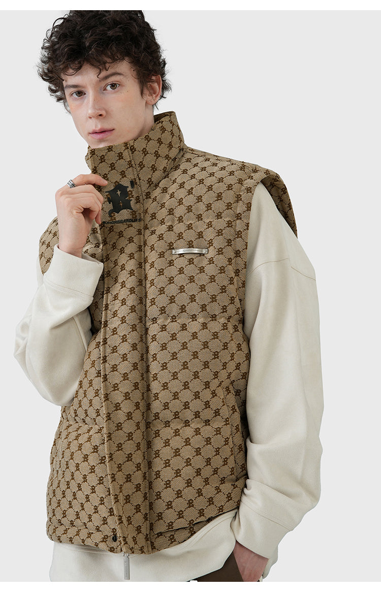 BJHG Monogram Print Puffer Vest