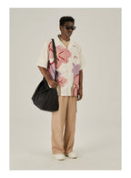 EMPTY REFERENCE Loose Floral Print Button-Up Shirt