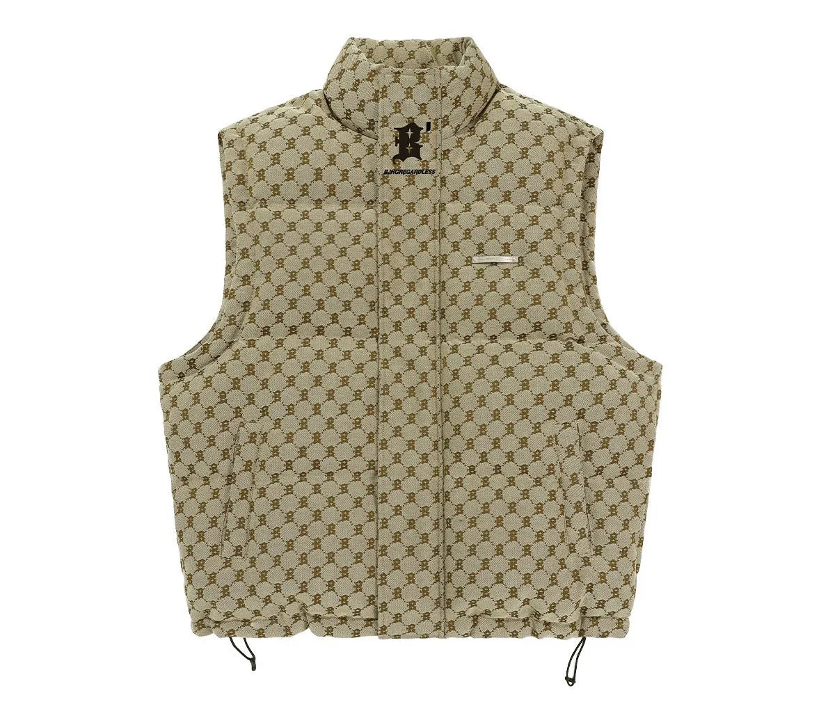 BJHG Monogram Print Puffer Vest