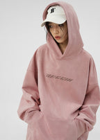 BJHG Embroidered Thorns Suede Hoodie