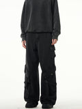 MADWITCH Kuro Denim Strap Cargo Pants
