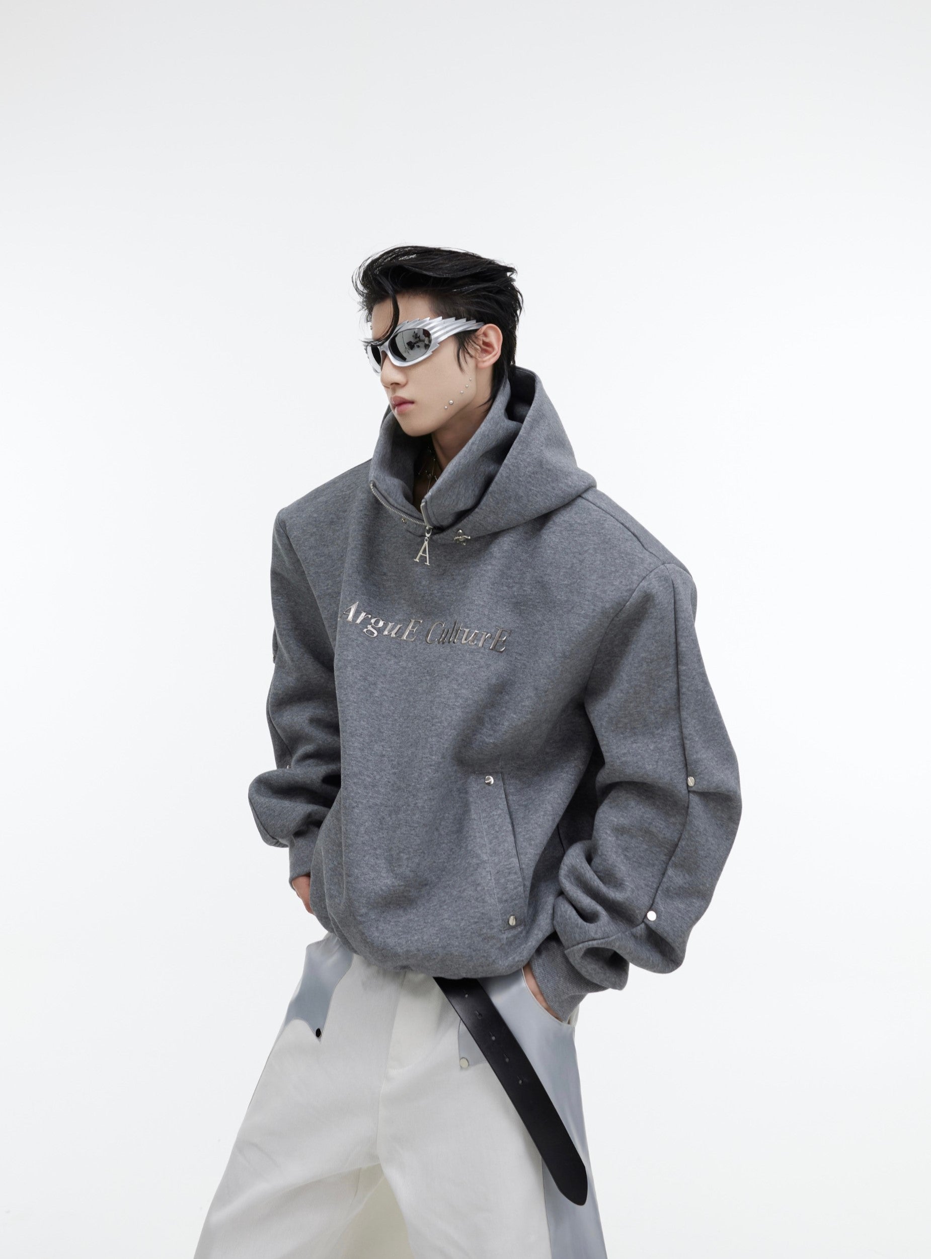 CulturE Silver-Studded Logo Hoodie