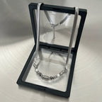 MINBIN Silver Beaded Snake Chain Necklace