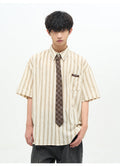 77F7GHT Striped Collar Shirt