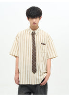 77F7GHT Striped Collar Shirt