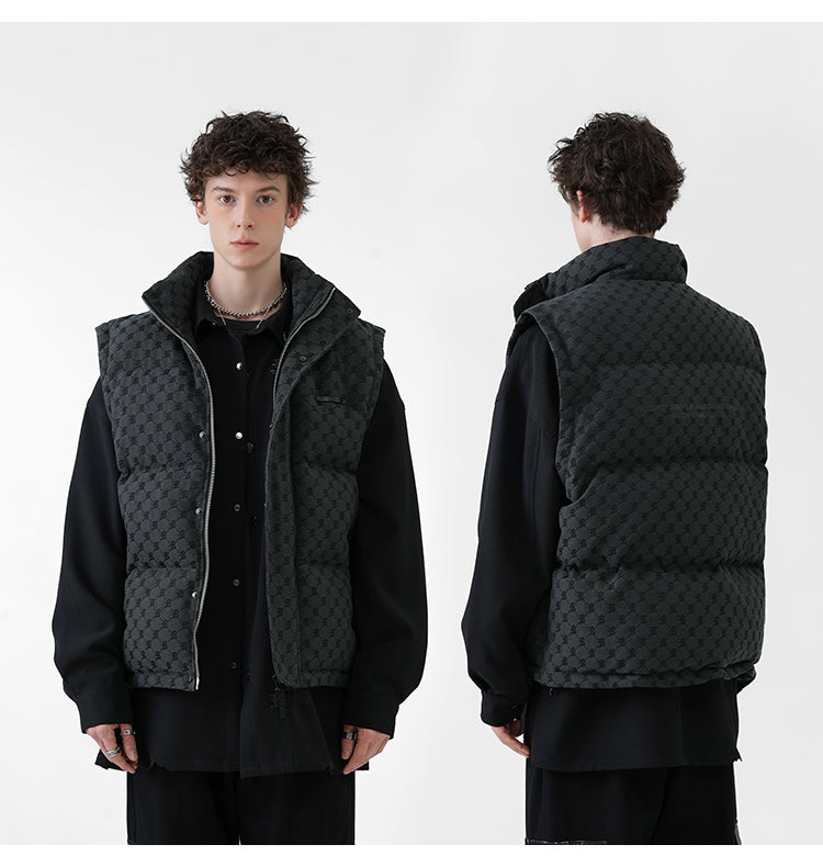 BJHG Monogram Print Puffer Vest