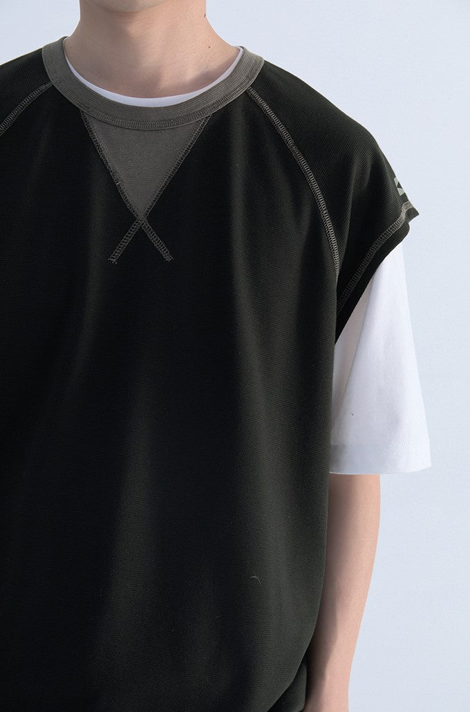 Mentmate Contrast Stitched Sleeveless Tee
