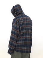 MRNEARLY Shadow Plaid Hooded Flannel Jacket