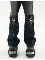 GCINIM Faded Buckle-Knee Jeans