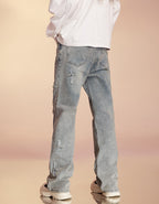 ICONSLAB Textured Spike Denim Jeans
