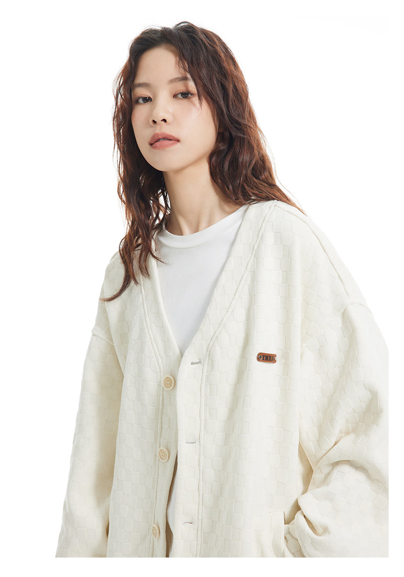 INRM Textured Check Cardigan