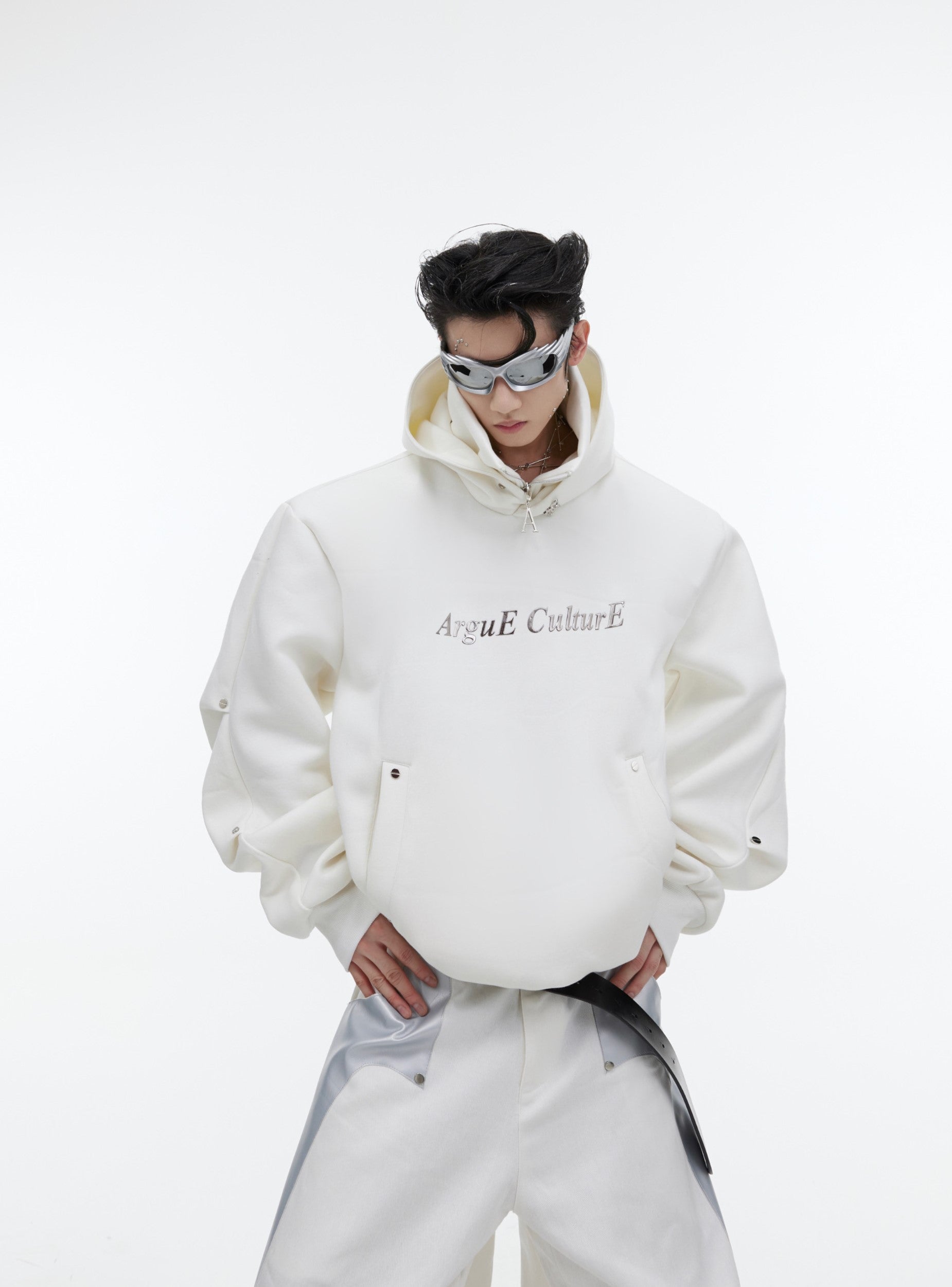 CulturE Silver-Studded Logo Hoodie