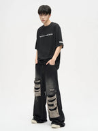 WLNEXT Patched Distressed Jeans
