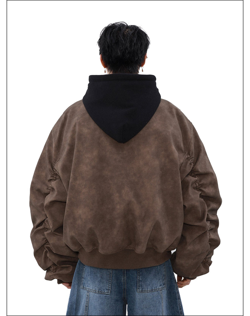 MRNEARLY Vintage Faded Bomber Jacket