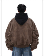 MRNEARLY Vintage Faded Bomber Jacket