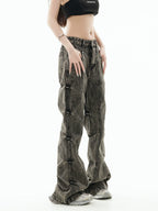 GCINIM Acid Wash Paneled Jeans