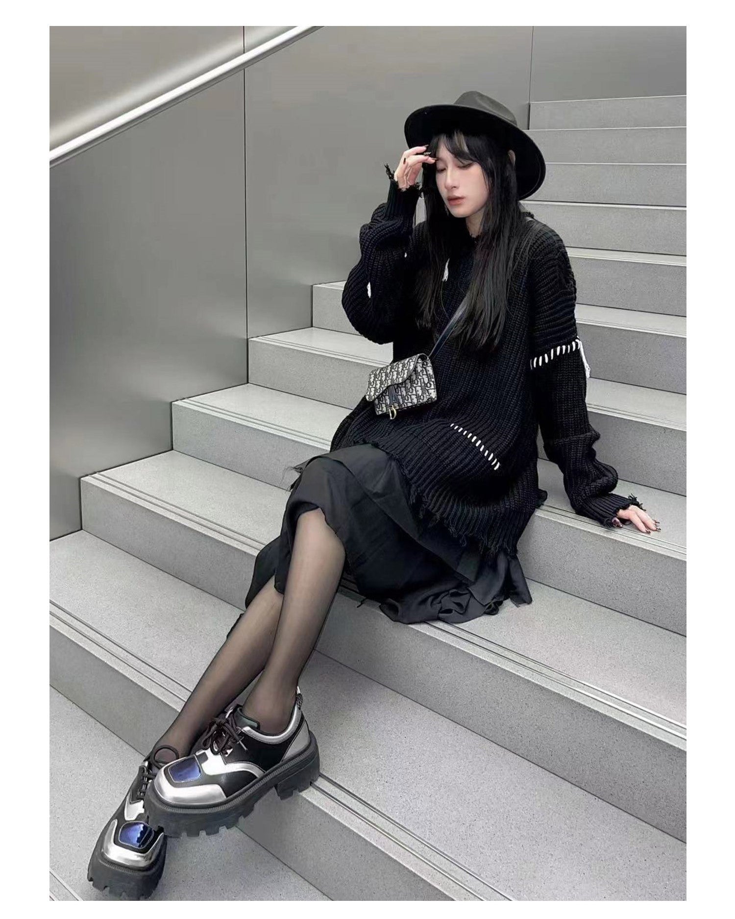 PCLP "Lost Inside" Distressed Knit Sweater