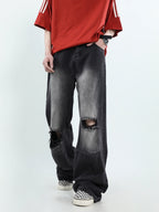 MRNEARLY Vintage Washed Ripped Jeans