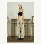 EMPTY REFERENCE Two-Tone Flower Corduroy Trousers