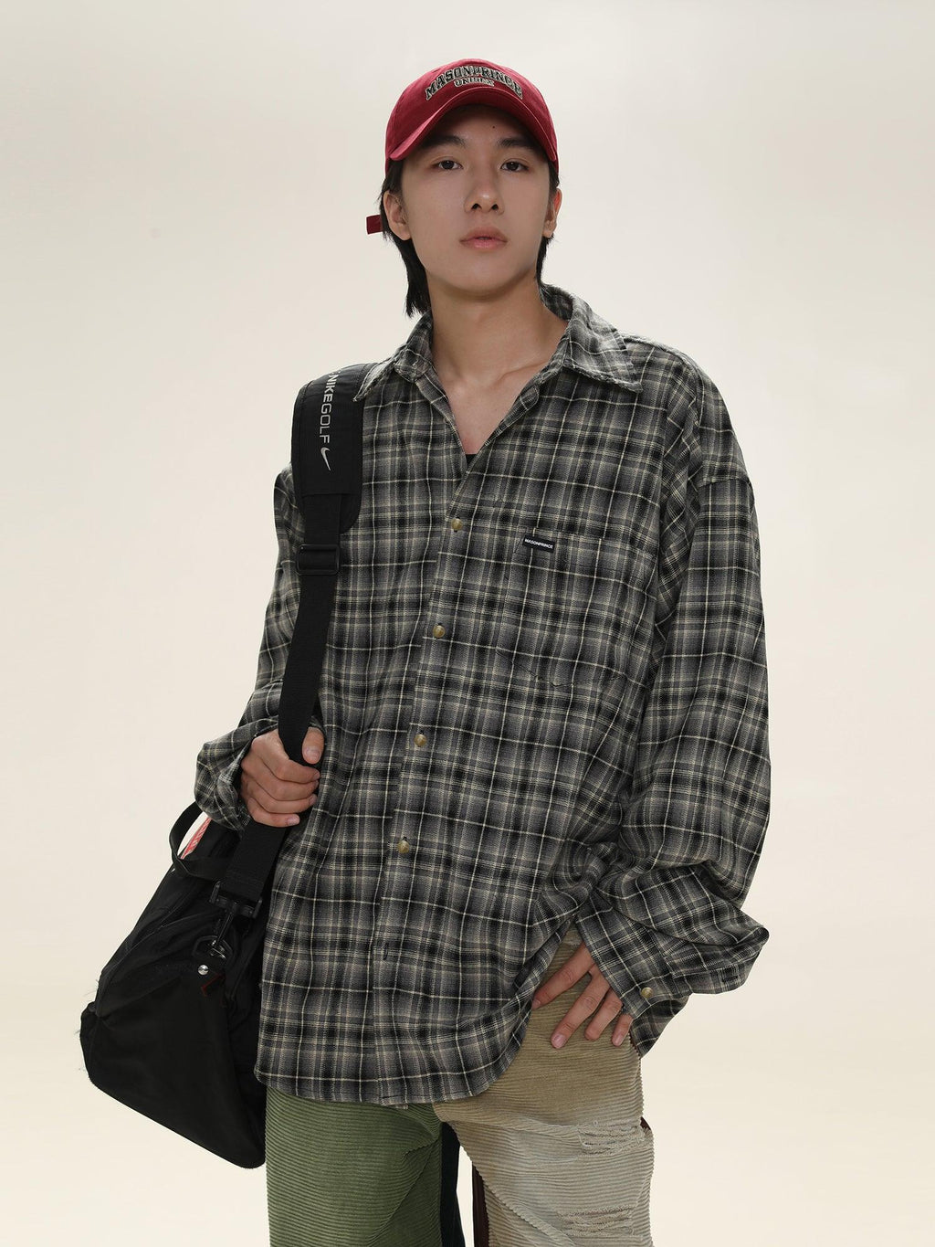 MASONPRINCE Boxy Plaid Carpenter Shirt